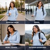 image:imageReebok Womens Fleece Jacket Lightweight ZipUp Hooded Winter Coat for Women  SuperSoft Plush Lining Feels Great Against Skin Versatile for Errands or Outdoor Wear Easy Layer Into WinterHaze Blue