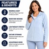 image:imageReebok Womens Fleece Jacket Lightweight ZipUp Hooded Winter Coat for Women  SuperSoft Plush Lining Feels Great Against Skin Versatile for Errands or Outdoor Wear Easy Layer Into WinterHaze Blue