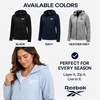 image:imageReebok Womens Fleece Jacket Lightweight ZipUp Hooded Winter Coat for Women  SuperSoft Plush Lining Feels Great Against Skin Versatile for Errands or Outdoor Wear Easy Layer Into WinterHaze Blue