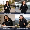 image:imageReebok Womens Fleece Jacket Lightweight ZipUp Hooded Winter Coat for Women  SuperSoft Plush Lining Feels Great Against Skin Versatile for Errands or Outdoor Wear Easy Layer Into WinterJet Black