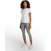 image:imageReebok Womens Id Train Capri Slim Fit 20 Inseam Lightweight Stretch Poly Motion Interlock Fabric MoistureWickingLight Fog