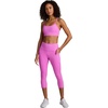 image:imageReebok Womens Id Train Capri Slim Fit 20 Inseam Lightweight Stretch Poly Motion Interlock Fabric MoistureWickingVector Virtual Pink