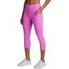 image:imageReebok Womens Id Train Capri Slim Fit 20 Inseam Lightweight Stretch Poly Motion Interlock Fabric MoistureWickingVector Virtual Pink