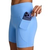 image:imageReebok Womens Id Train Hr 6 Bike Short Slim Fit Lightweight Poly Interlock Fabric MoistureWickingPeriblue