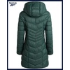 image:imageReebok Womens Long Puffer Parka Quilted Midweight Winter Jacket for Women  Full Coverage Silhouette for Daily ColdWeather Wear Flattering Fit Through Every Shape Transitions Into WinterHunter Green