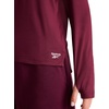 image:imageReebok Womens Long Sleeve Crewneck Top Standard Fit Lightweight Stretch Poly Marled Jersey FabricBlack Cherry