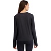 image:imageReebok Womens Long Sleeve Crewneck Top Standard Fit Lightweight Stretch Poly Marled Jersey FabricBlack Heather