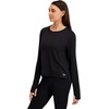 image:imageReebok Womens Long Sleeve Crewneck Top Standard Fit Lightweight Stretch Poly Marled Jersey FabricBlack Heather