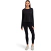 image:imageReebok Womens Long Sleeve Crewneck Top Standard Fit Lightweight Stretch Poly Marled Jersey FabricBlack Heather