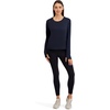 image:imageReebok Womens Long Sleeve Crewneck Top Standard Fit Lightweight Stretch Poly Marled Jersey FabricDark Sapphire