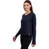 image:imageReebok Womens Long Sleeve Crewneck Top Standard Fit Lightweight Stretch Poly Marled Jersey FabricDark Sapphire