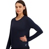 image:imageReebok Womens Long Sleeve Crewneck Top Standard Fit Lightweight Stretch Poly Marled Jersey FabricDark Sapphire