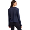 image:imageReebok Womens Long Sleeve Crewneck Top Standard Fit Lightweight Stretch Poly Marled Jersey FabricDark Sapphire
