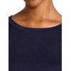 image:imageReebok Womens Long Sleeve Crewneck Top Standard Fit Lightweight Stretch Poly Marled Jersey FabricNavy