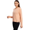 image:imageReebok Womens Long Sleeve Crewneck Top Standard Fit Lightweight Stretch Poly Marled Jersey FabricPapaya Punch Heather