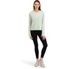 image:imageReebok Womens Long Sleeve Crewneck Top Standard Fit Lightweight Stretch Poly Marled Jersey FabricSeafoam Heather