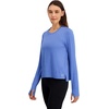 image:imageReebok Womens Long Sleeve Crewneck Top Standard Fit Lightweight Stretch Poly Marled Jersey FabricUltramarine Heather