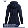 image:imageReebok Womens Polar Fleece Lined Windbreaker Jacket with Hood amp Waist  WaterResistant Shell with Cozy Soft Lining Wide Collar Blocks Wind Adjustable Fit for Everyday Fall WearNavy
