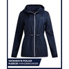 image:imageReebok Womens Polar Fleece Lined Windbreaker Jacket with Hood amp Waist  WaterResistant Shell with Cozy Soft Lining Wide Collar Blocks Wind Adjustable Fit for Everyday Fall WearNavy