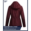 image:imageReebok Womens Polar Fleece Lined Windbreaker Jacket with Hood amp Waist  WaterResistant Shell with Cozy Soft Lining Wide Collar Blocks Wind Adjustable Fit for Everyday Fall WearMaroon