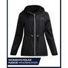 image:imageReebok Womens Polar Fleece Lined Windbreaker Jacket with Hood amp Waist  WaterResistant Shell with Cozy Soft Lining Wide Collar Blocks Wind Adjustable Fit for Everyday Fall WearBlack Ink
