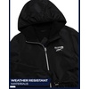 image:imageReebok Womens Polar Fleece Lined Windbreaker Jacket with Hood amp Waist  WaterResistant Shell with Cozy Soft Lining Wide Collar Blocks Wind Adjustable Fit for Everyday Fall WearBlack Ink