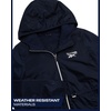 image:imageReebok Womens Polar Fleece Lined Windbreaker Jacket with Hood amp Waist  WaterResistant Shell with Cozy Soft Lining Wide Collar Blocks Wind Adjustable Fit for Everyday Fall WearNavy