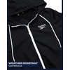 image:imageReebok Womens Polar Fleece Lined Windbreaker Jacket with Hood amp Waist  WaterResistant Shell with Cozy Soft Lining Wide Collar Blocks Wind Adjustable Fit for Everyday Fall WearJet Black