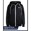 image:imageReebok Womens Polar Fleece Lined Windbreaker Jacket with Hood amp Waist  WaterResistant Shell with Cozy Soft Lining Wide Collar Blocks Wind Adjustable Fit for Everyday Fall WearJet Black