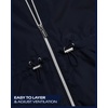 image:imageReebok Womens Polar Fleece Lined Windbreaker Jacket with Hood amp Waist  WaterResistant Shell with Cozy Soft Lining Wide Collar Blocks Wind Adjustable Fit for Everyday Fall WearNavy