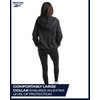 image:imageReebok Womens Polar Fleece Lined Windbreaker Jacket with Hood amp Waist  WaterResistant Shell with Cozy Soft Lining Wide Collar Blocks Wind Adjustable Fit for Everyday Fall WearJet Black