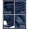 image:imageReebok Womens Puffer Jacket Insulated Quilted Bubble Puffer Coat for Women  ZipUp Bubble Silhouette Packs Into a Bag for Travel Side Pockets Secure Essentials Easy Chill Coverage on ErrandsNavy