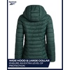 image:imageReebok Womens Puffer Jacket Insulated Quilted Bubble Puffer Coat for Women  ZipUp Bubble Silhouette Packs Into a Bag for Travel Side Pockets Secure Essentials Easy Chill Coverage on ErrandsHunter Green