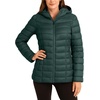 image:imageReebok Womens Puffer Jacket Insulated Quilted Bubble Puffer Coat for Women  ZipUp Bubble Silhouette Packs Into a Bag for Travel Side Pockets Secure Essentials Easy Chill Coverage on ErrandsHunter Green