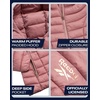 image:imageReebok Womens Puffer Jacket Insulated Quilted Bubble Puffer Coat for Women  ZipUp Bubble Silhouette Packs Into a Bag for Travel Side Pockets Secure Essentials Easy Chill Coverage on ErrandsPink Haze