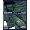 image:imageReebok Womens Puffer Jacket Insulated Quilted Bubble Puffer Coat for Women  ZipUp Bubble Silhouette Packs Into a Bag for Travel Side Pockets Secure Essentials Easy Chill Coverage on ErrandsHunter Green