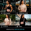 image:imageReebok Womens Quilted Nylon Crossbody Bag Lightweight Cell Phone Purse  Adjustable Comfort Strap Zippered Pockets for Cards Cash amp Keys Roomy or Mini Sizes Work Sports amp TravelDance Dusty