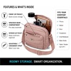 image:imageReebok Womens Quilted Nylon Crossbody Bag Lightweight Cell Phone Purse  Adjustable Comfort Strap Zippered Pockets for Cards Cash amp Keys Roomy or Mini Sizes Work Sports amp TravelDance Mocha