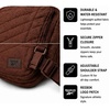 image:imageReebok Womens Quilted Nylon Crossbody Bag Lightweight Cell Phone Purse  Adjustable Comfort Strap Zippered Pockets for Cards Cash amp Keys Roomy or Mini Sizes Work Sports amp TravelAndrea Brown