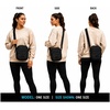 image:imageReebok Womens Quilted Nylon Crossbody Bag Lightweight Cell Phone Purse  Adjustable Comfort Strap Zippered Pockets for Cards Cash amp Keys Roomy or Mini Sizes Work Sports amp TravelAndrea Black