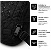 image:imageReebok Womens Quilted Nylon Crossbody Bag Lightweight Cell Phone Purse  Adjustable Comfort Strap Zippered Pockets for Cards Cash amp Keys Roomy or Mini Sizes Work Sports amp TravelDance Black