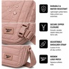 image:imageReebok Womens Quilted Nylon Crossbody Bag Lightweight Cell Phone Purse  Adjustable Comfort Strap Zippered Pockets for Cards Cash amp Keys Roomy or Mini Sizes Work Sports amp TravelDance Dusty