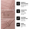 image:imageReebok Womens Quilted Nylon Crossbody Bag Lightweight Cell Phone Purse  Adjustable Comfort Strap Zippered Pockets for Cards Cash amp Keys Roomy or Mini Sizes Work Sports amp TravelDance Mocha