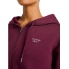 image:imageReebok Womens Rhinestone Fullzip Hoodie Standard Fit Midweight Cottonpoly FabricBlack Cherry
