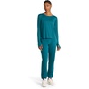 image:imageReebok Womens Rhinestone Jogger Standard Fit 30 Inseam Midweight CottonPoly FabricRetro Teal