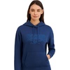 image:imageReebok Womens Satin Applique Graphic Hooded SweatshirtBlue Winged Teal Heather