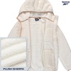 image:imageReebok Womens Sherpa Fleece Jacket ZipUp Hooded Winter Coat for Women  Plush Cozy Sherpa Fur Teddy Coat Texture for Warmth Soft Sherpa Jacket Womens Outerwear Versatile for Errands Weekends GymWhite Mist