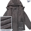 image:imageReebok Womens Sherpa Fleece Jacket ZipUp Hooded Winter Coat for Women  Plush Cozy Sherpa Fur Teddy Coat Texture for Warmth Soft Sherpa Jacket Womens Outerwear Versatile for Errands Weekends GymMed Grey Slate