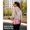 image:imageReebok Womens Small Crossbody Bag Lightweight Nylon Purse Adjustable Strap  Quilted Washed Fabric Roomy Interior with Handy Pockets Wear Over Shoulder or Across Body Great for Daily TravelEve Lilac