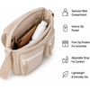 image:imageReebok Womens Small Crossbody Bag Lightweight Nylon Purse Adjustable Strap  Quilted Washed Fabric Roomy Interior with Handy Pockets Wear Over Shoulder or Across Body Great for Daily TravelEve Stucco